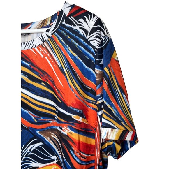 SHEIN 3XL Abstract Orange Print Tee Blouse Short Sleeve Casual Plus Size Top - Picture 5 of 8